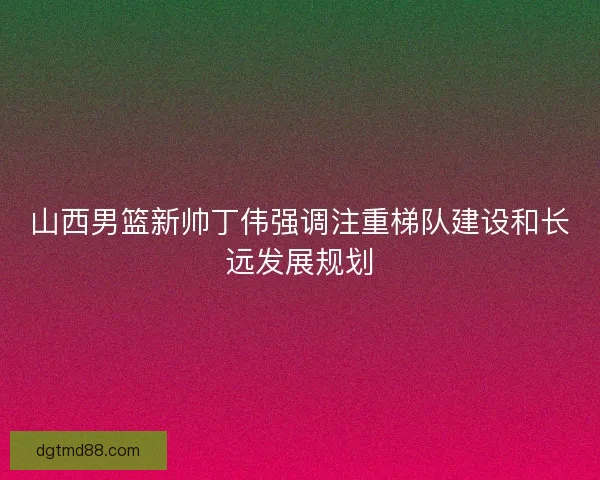 山西男篮新帅丁伟强调注重梯队建设和长远发展规划